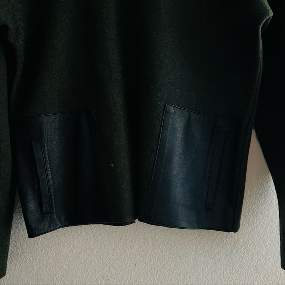 ESSENTIALS Women's Forrest Wool Blend Green Sweater Size Medium - Picture 3 of 7